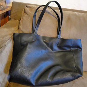 Love and Lore Spacious Leather Finish Black Tote - Laptop Bag